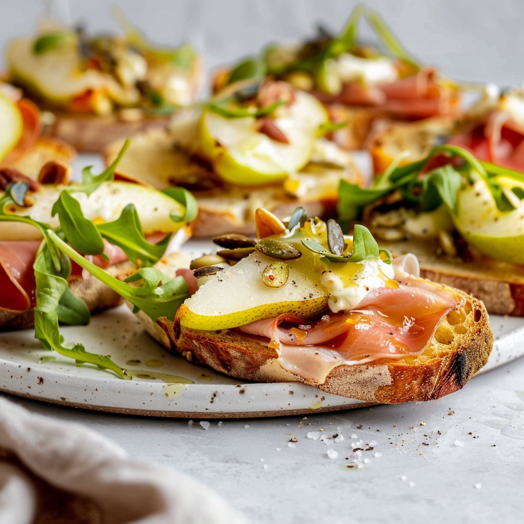 Pear & Prosciutto Crostini
