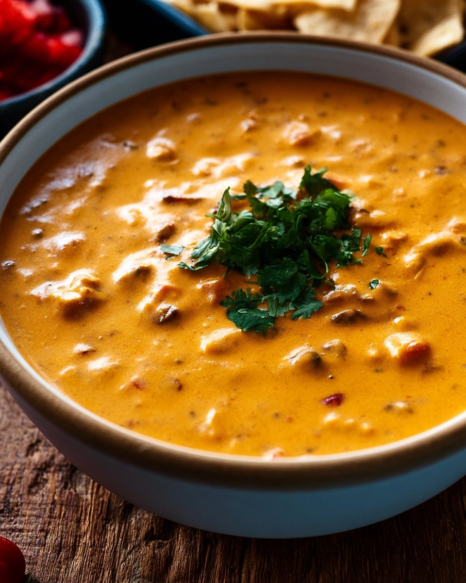 Super Easy Crockpot Cheese Dip with Velveeta and Chili