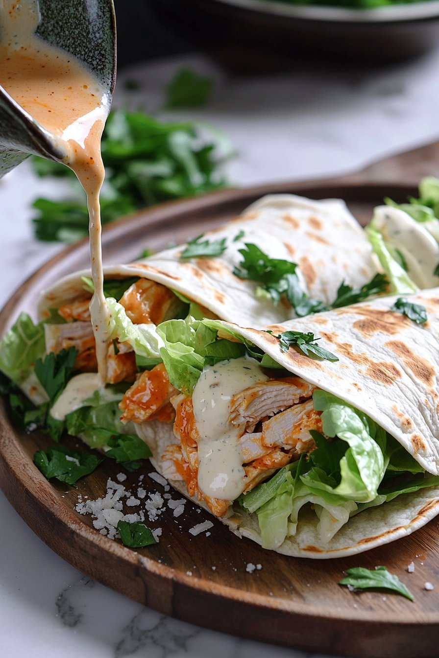 Buffalo-Hühnchen-Caesar-Wraps
