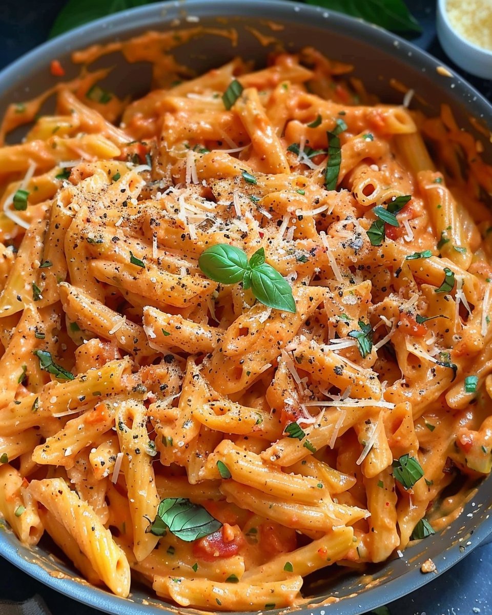 🍅🧄 Creamy Tomato Garlic Pasta - A Burst of Flavor in Every Bite! 🍝🧀