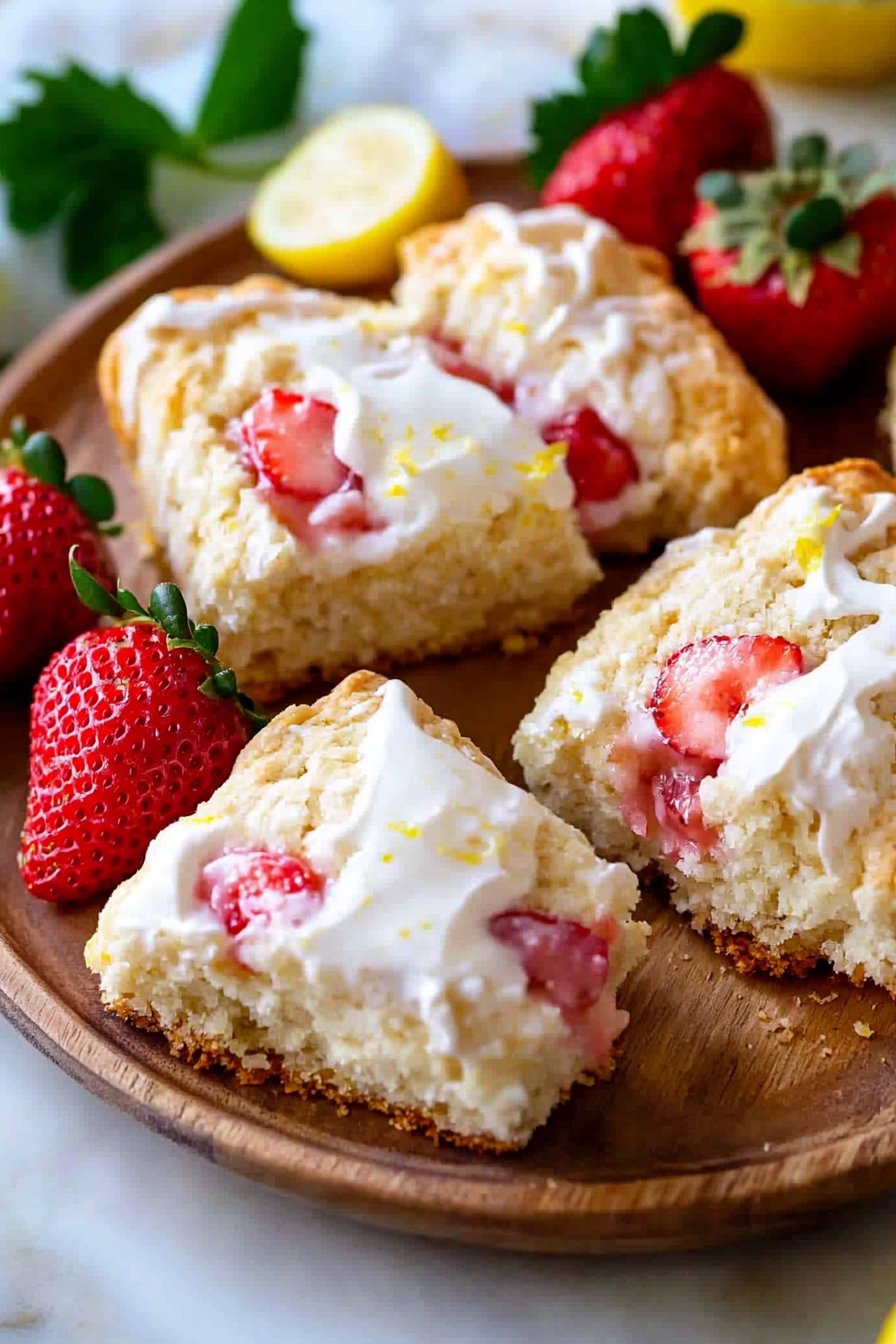 Strawberry Lemon Cream Scones