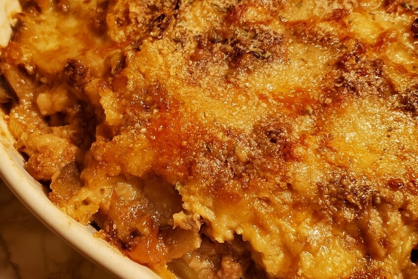 Layered Eggplant Hamburger Casserole