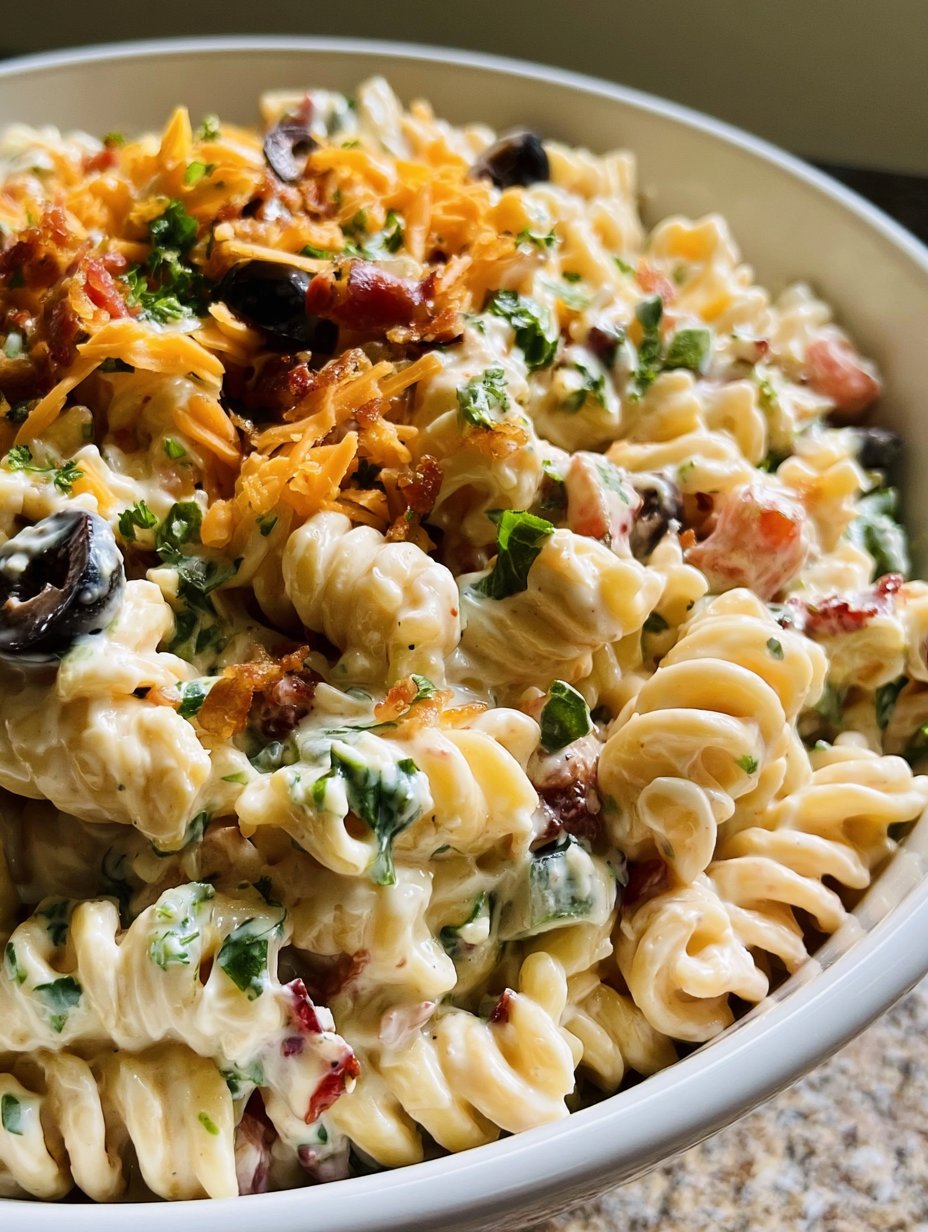 Ensalada de Pasta con Bacon y Aderezo Ranch