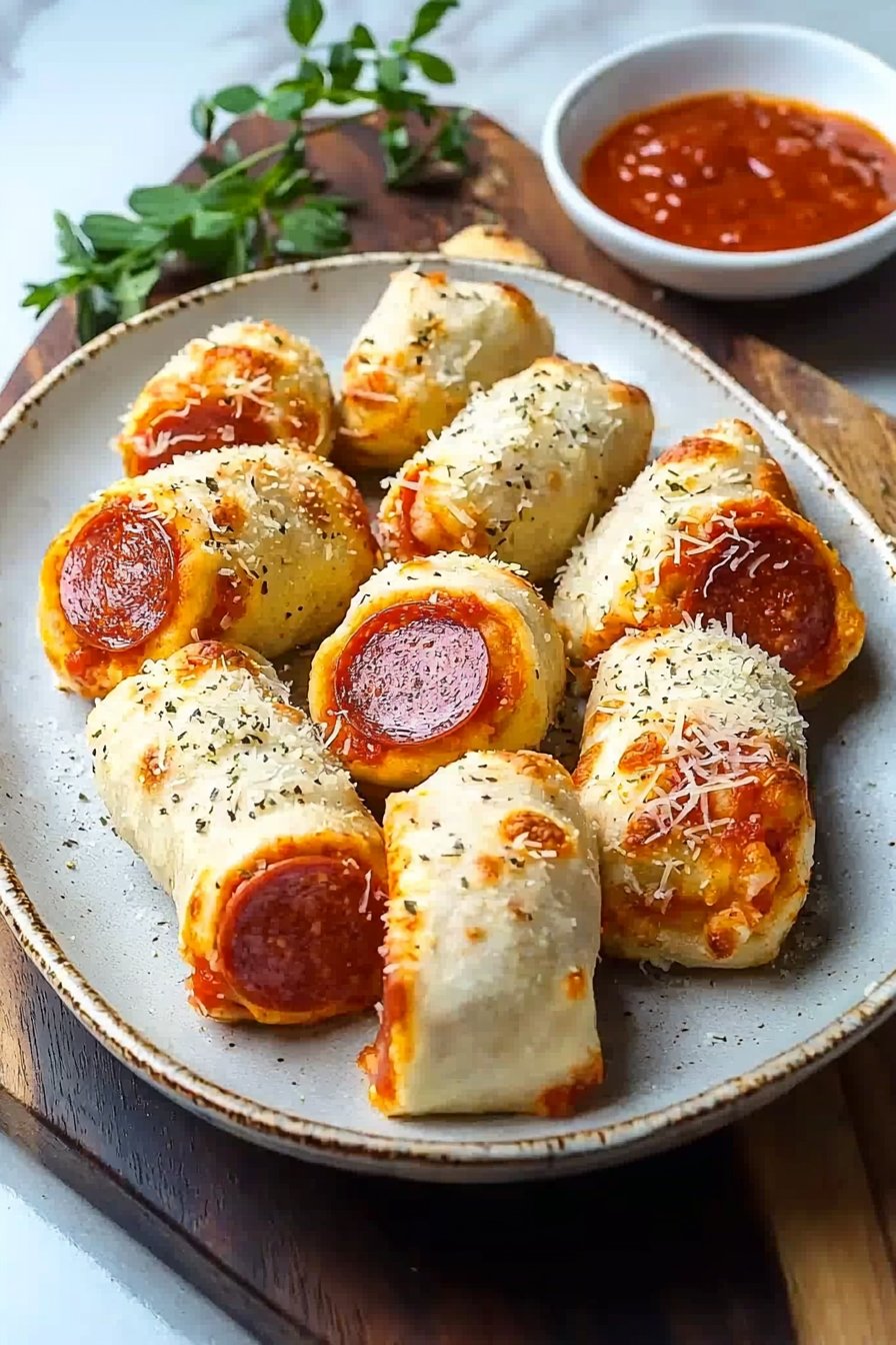 High Protein Pepperoni Pizza Rolls