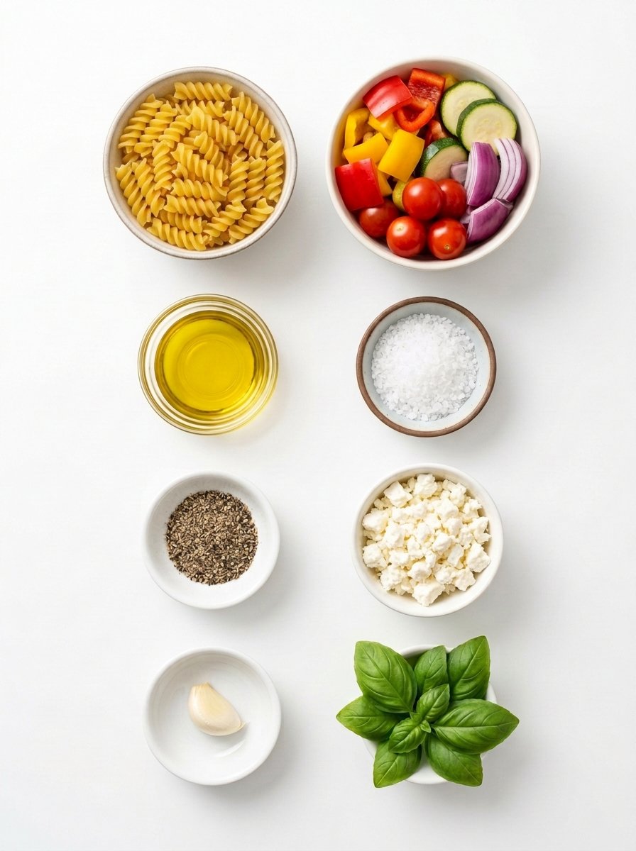 Roasted Veggie Pasta with Feta