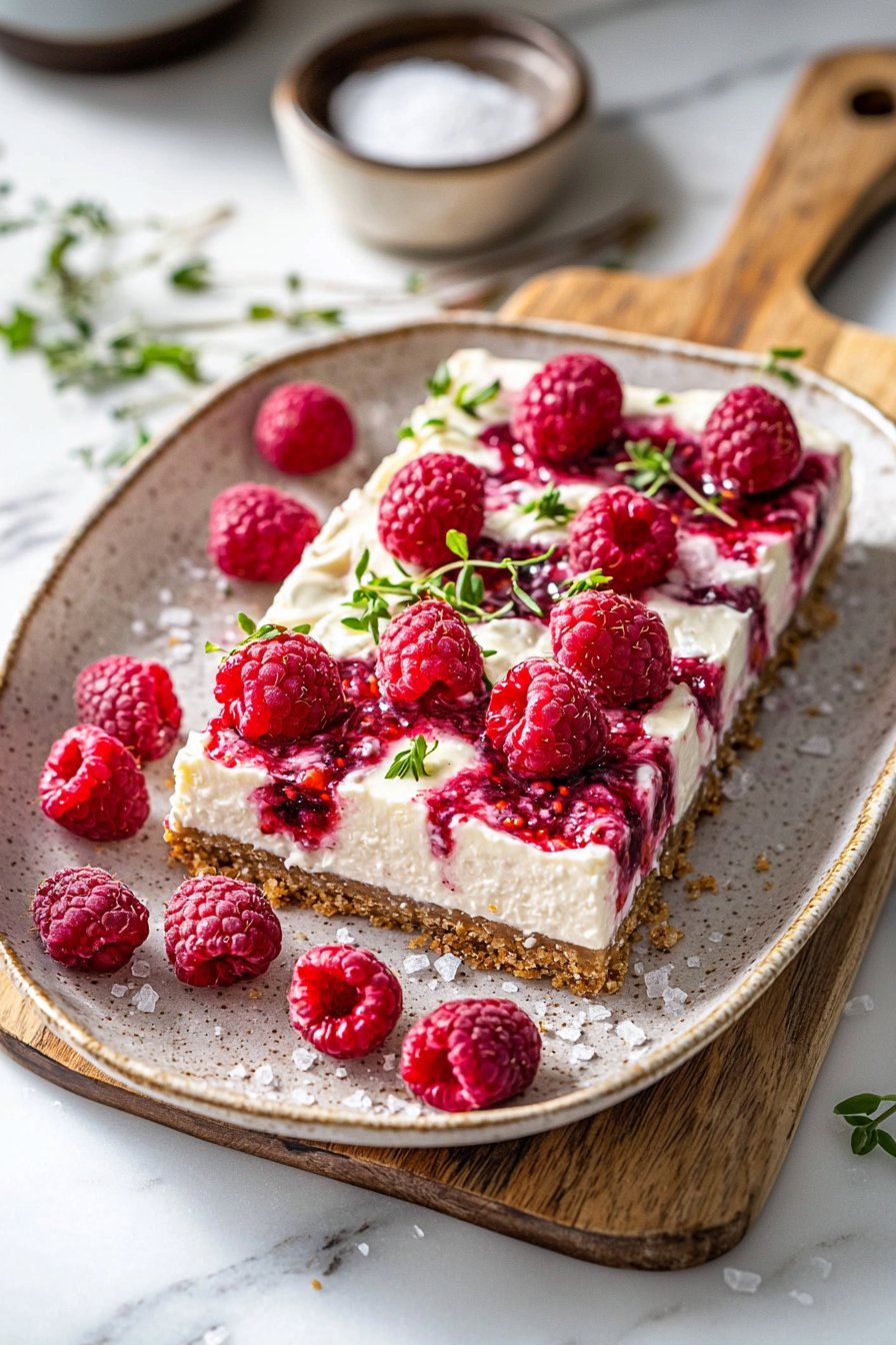 No-Bake Raspberry Cheesecake Bars