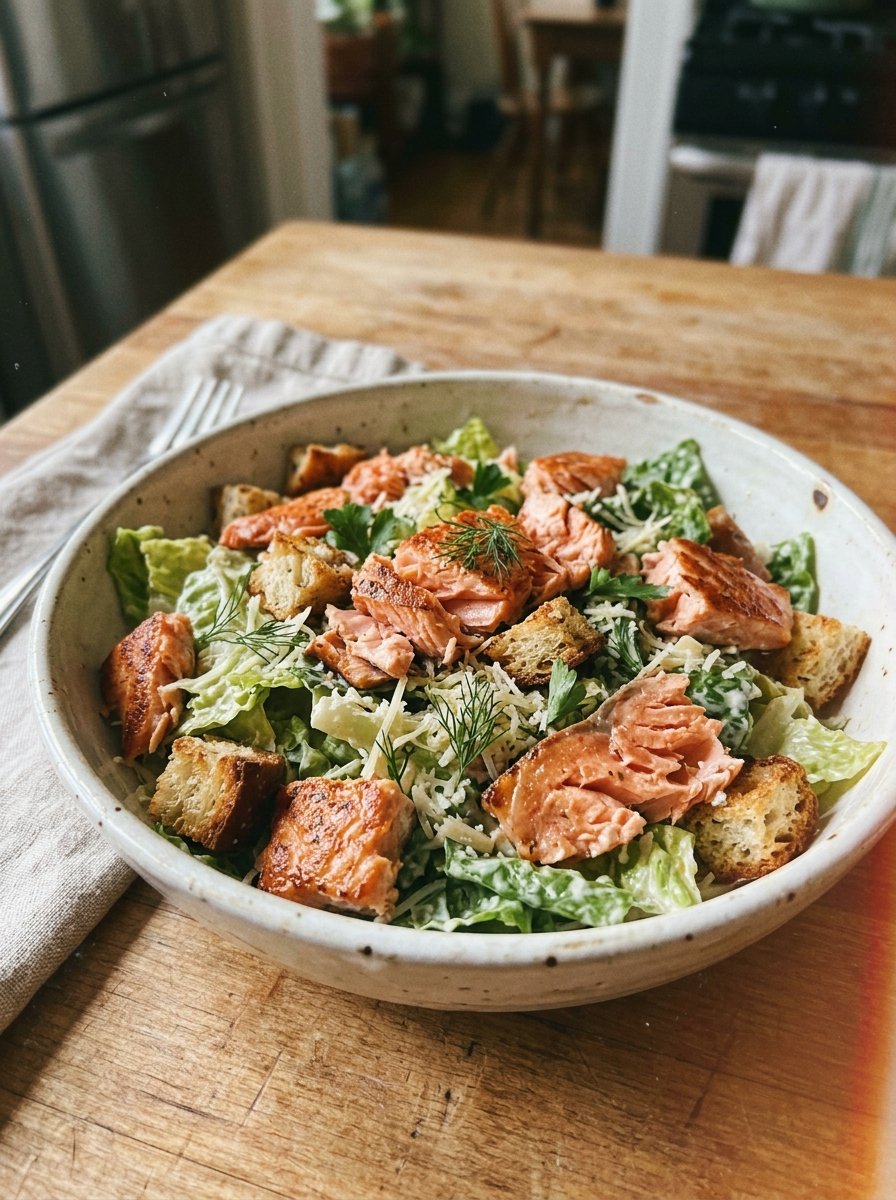 Easy Salmon Caesar Salad