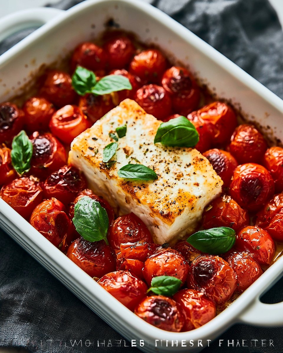 Gesündere Feta- und Kirschtomaten-Pasta-Auflauf