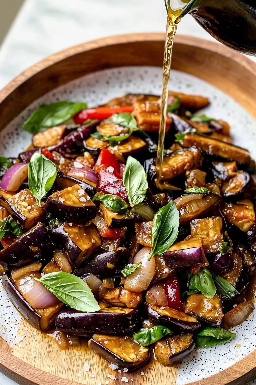 Easy Thai Basil Eggplant (vegan)