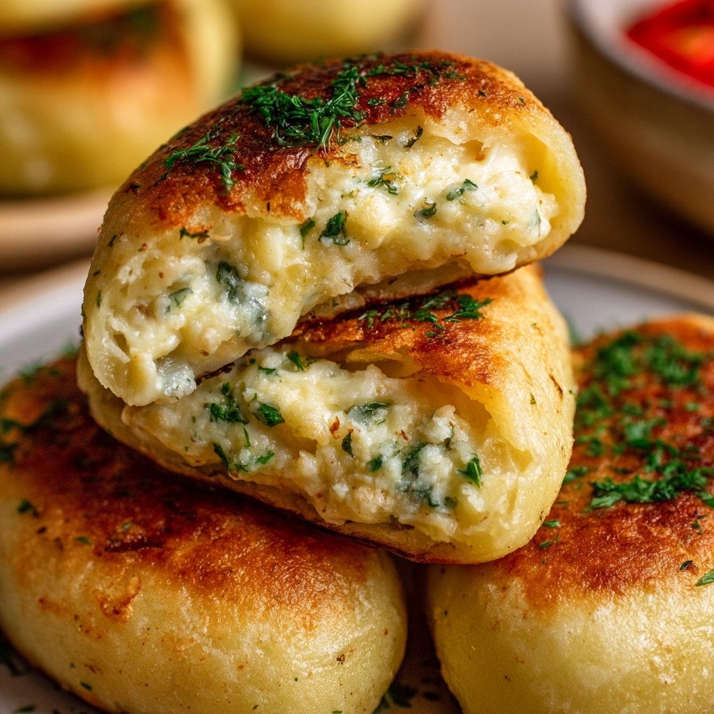 Vegetarian Potato Pockets with Cream Cheese Filling