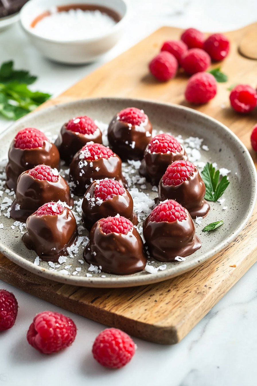 Chocolate-Covered Raspberry Bites