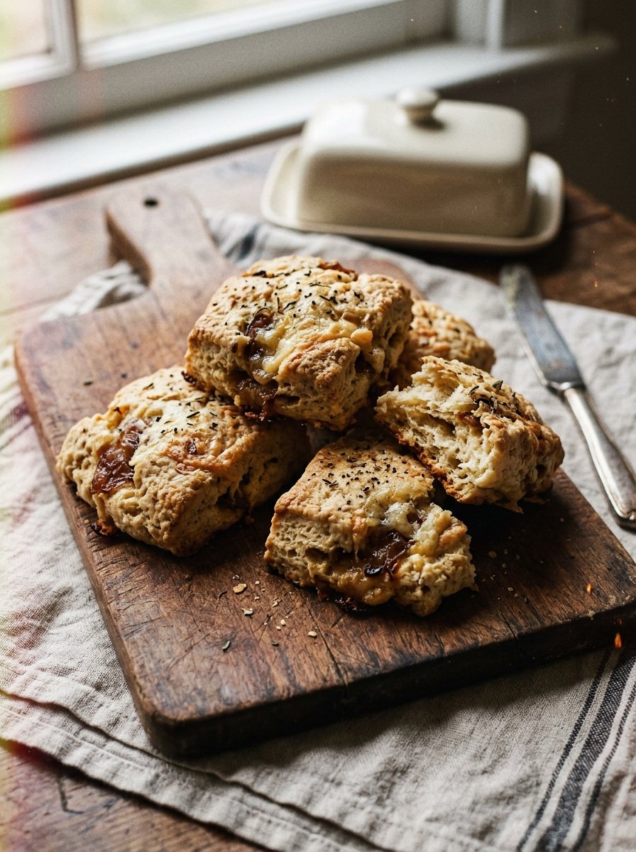 Caramelized Onion and Gruyere Scones