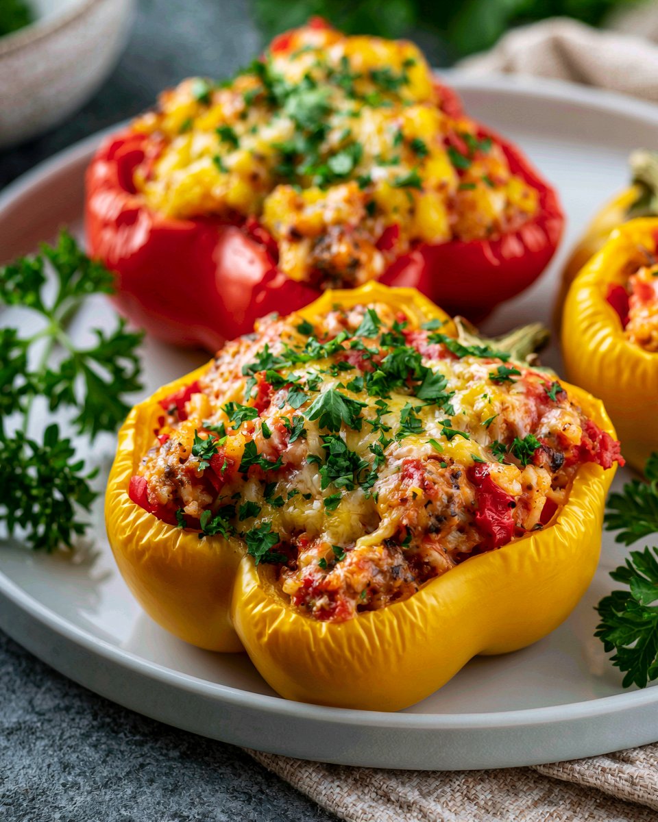 No-Rice Stuffed Bell Peppers