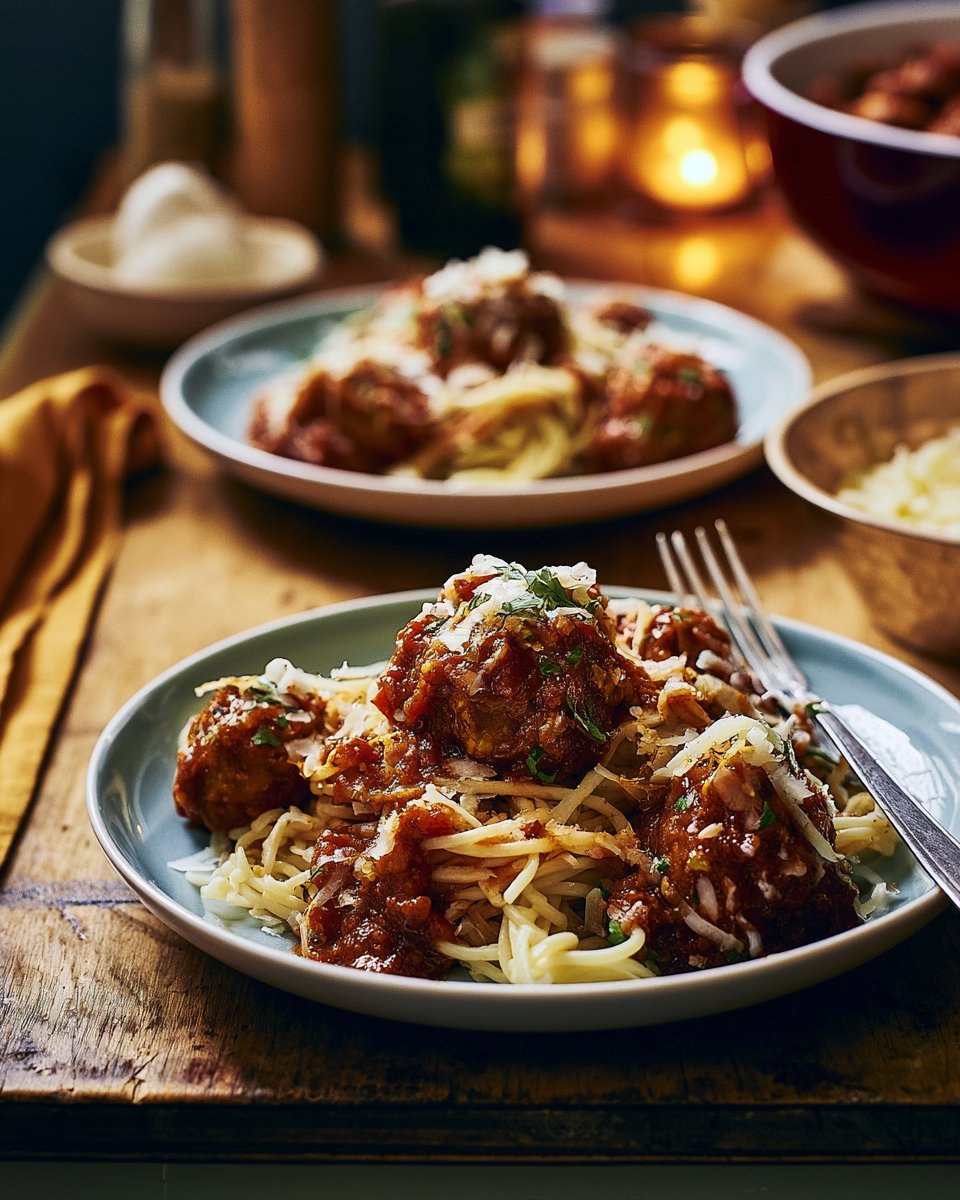 Slow Cooker Meatball Pasta