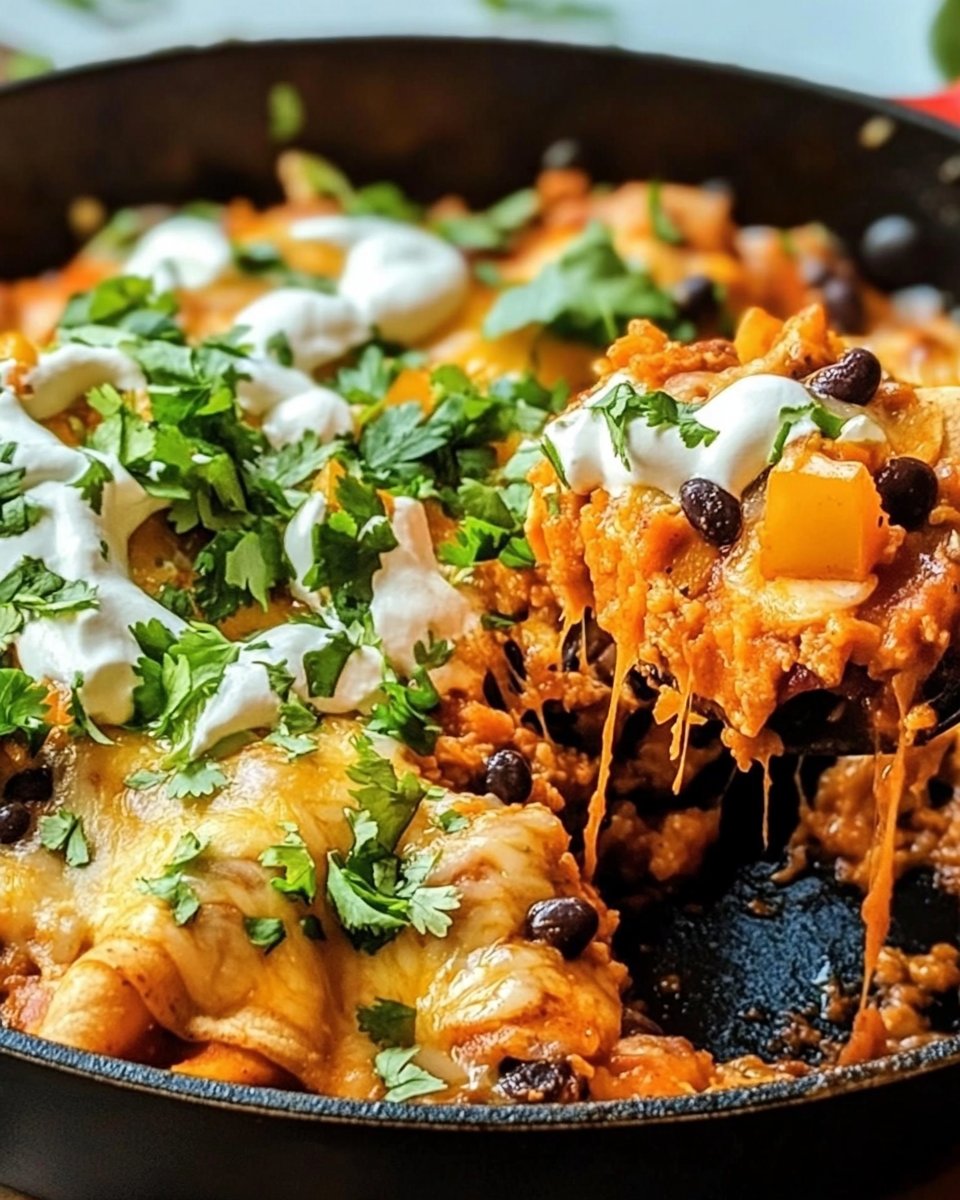Butternut Squash & Black Bean Enchilada Skillet