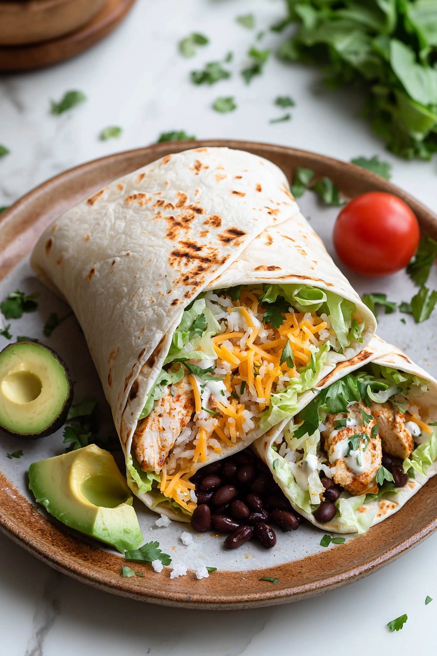 Easy Chipotle Ranch Grilled Chicken Burrito