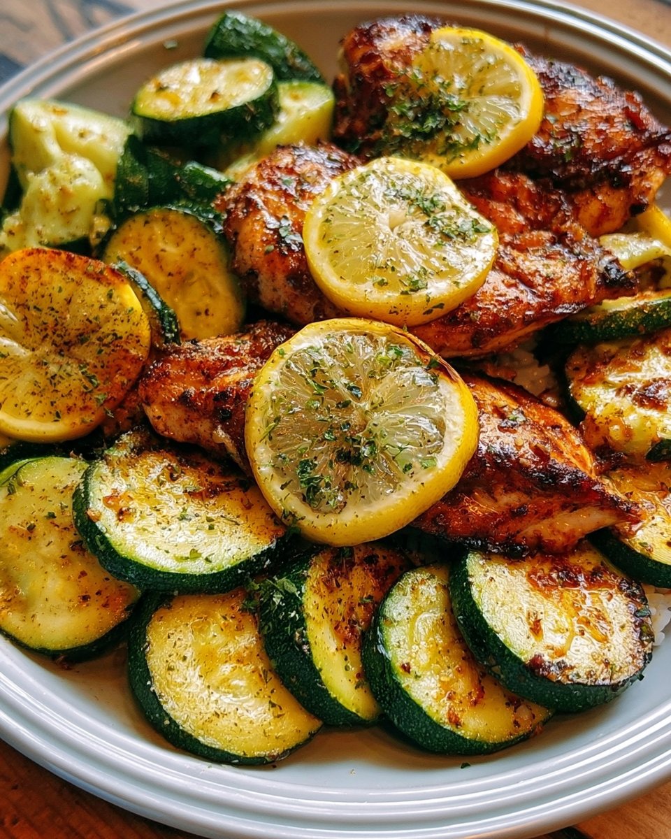 Easy Asado Chicken with Lemon Zucchini Sauté