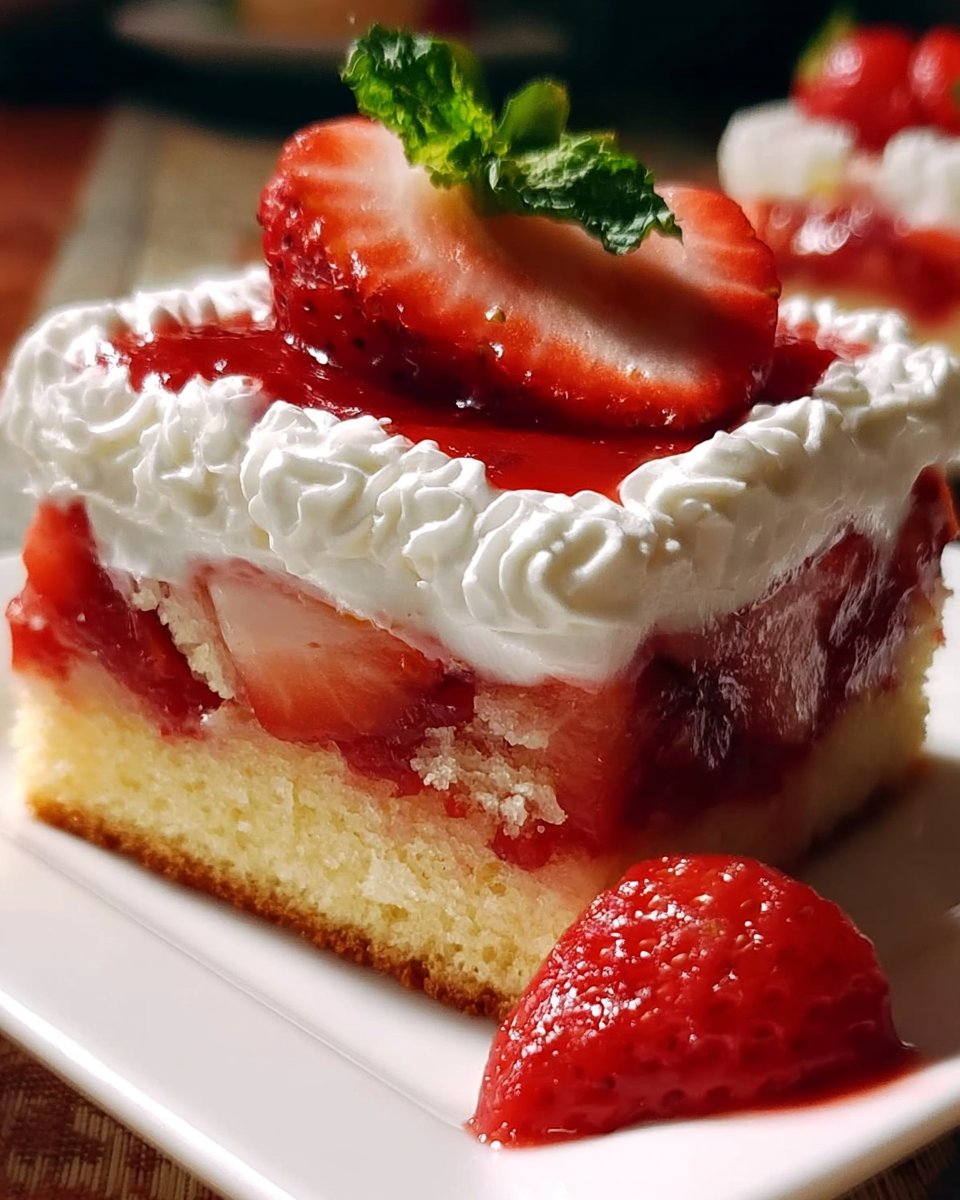 Strawberry Shortcake Sheet Cake Recipe