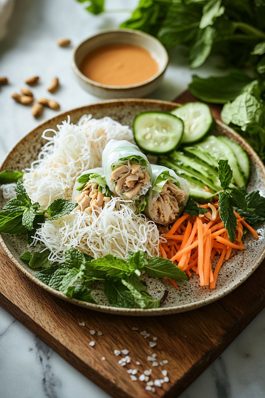 Vietnamesische Sommerrollen mit Hähnchen