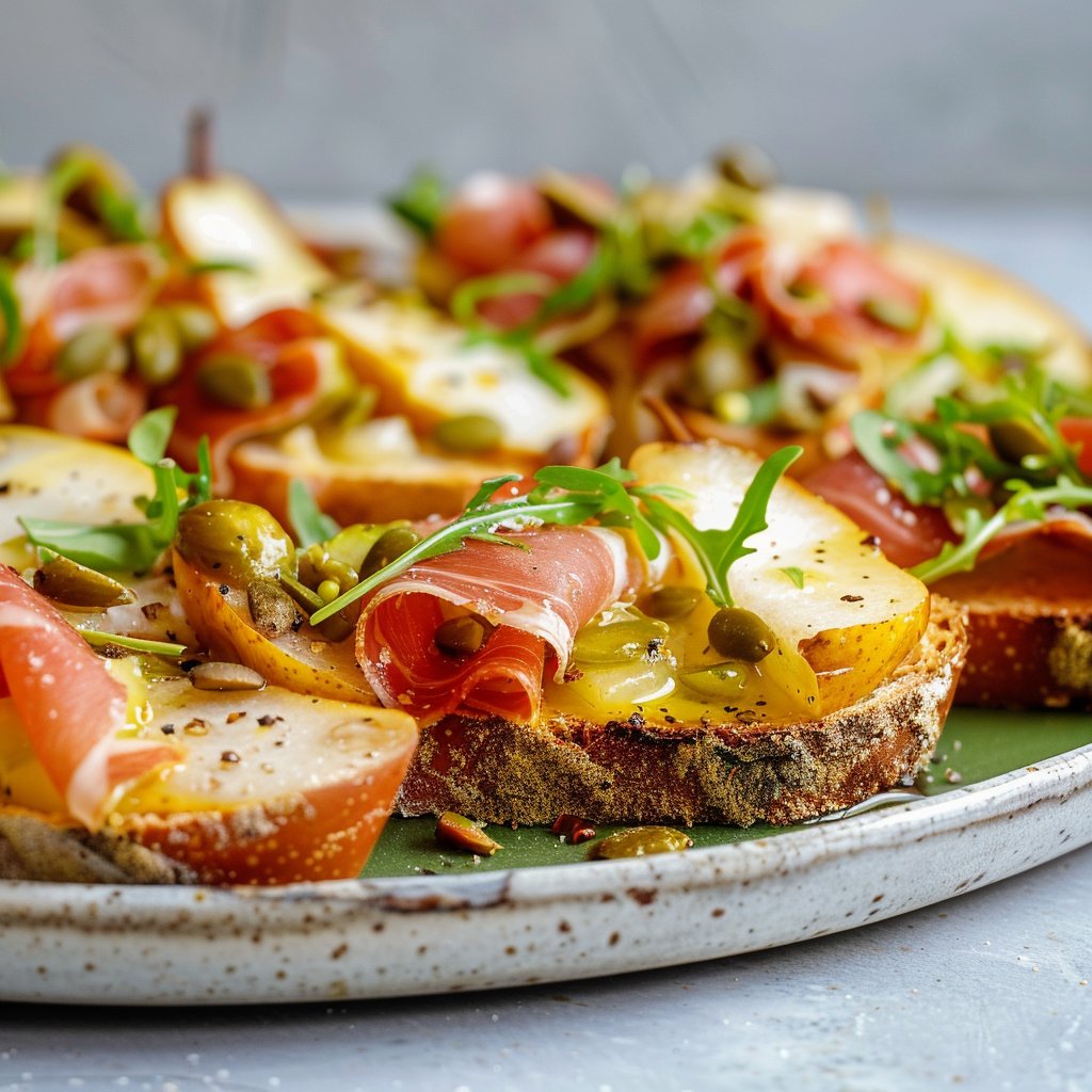 Pear & Prosciutto Crostini