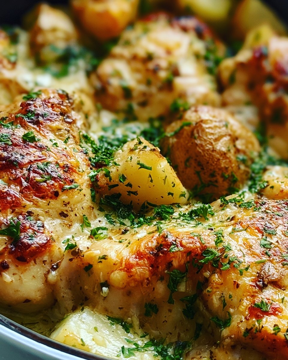 Crockpot Garlic Parmesan Chicken and Potatoes