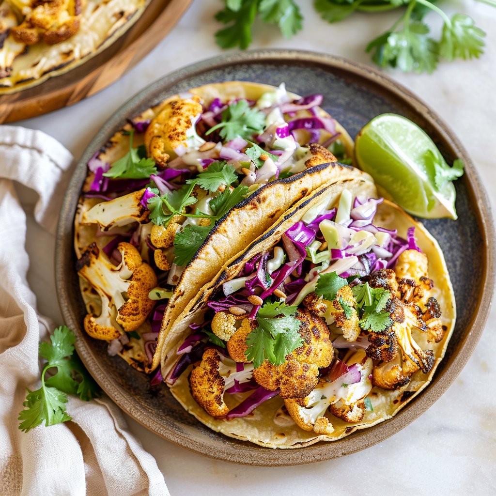 Cauliflower Tacos with Cabbage Slaw