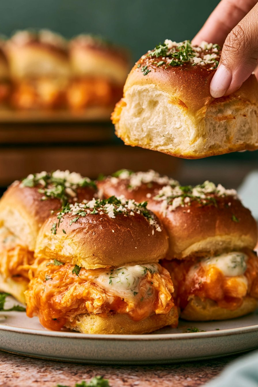 Sheet Pan Buffalo Chicken Sliders