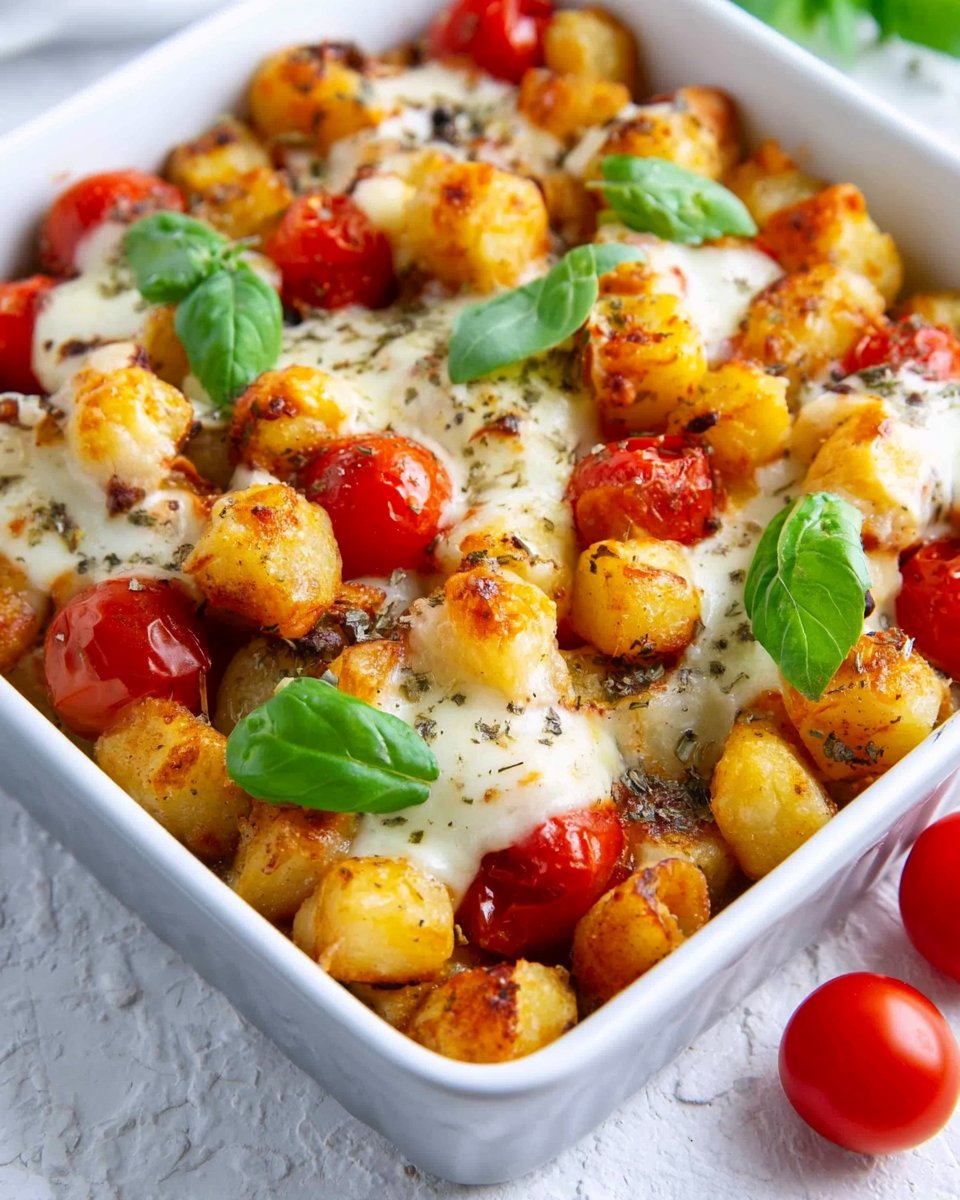 Gnocchi Auflauf mit Tomate und Mozzarella