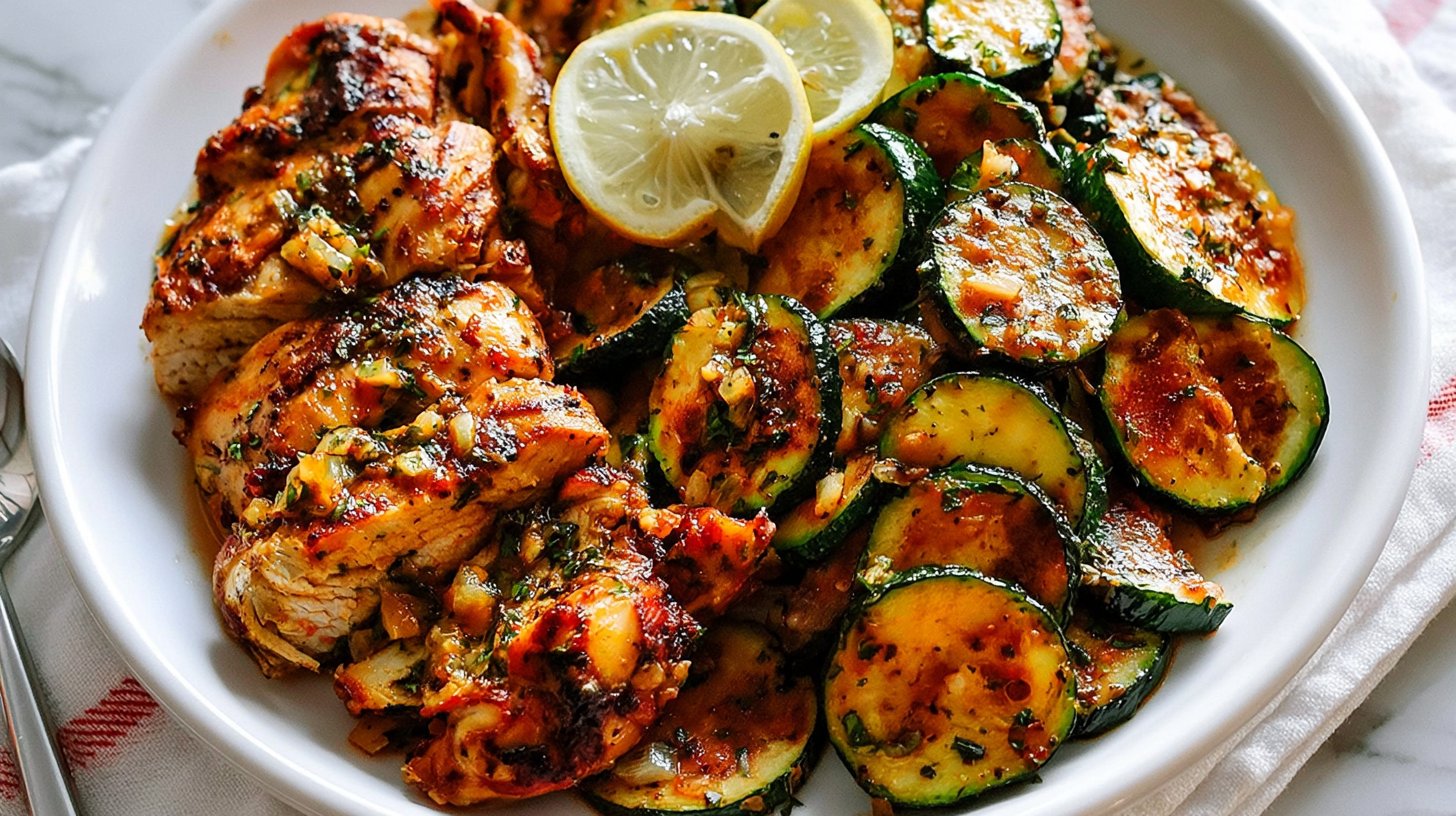 Grilled Chicken and Sautéed Lemon Zucchini
