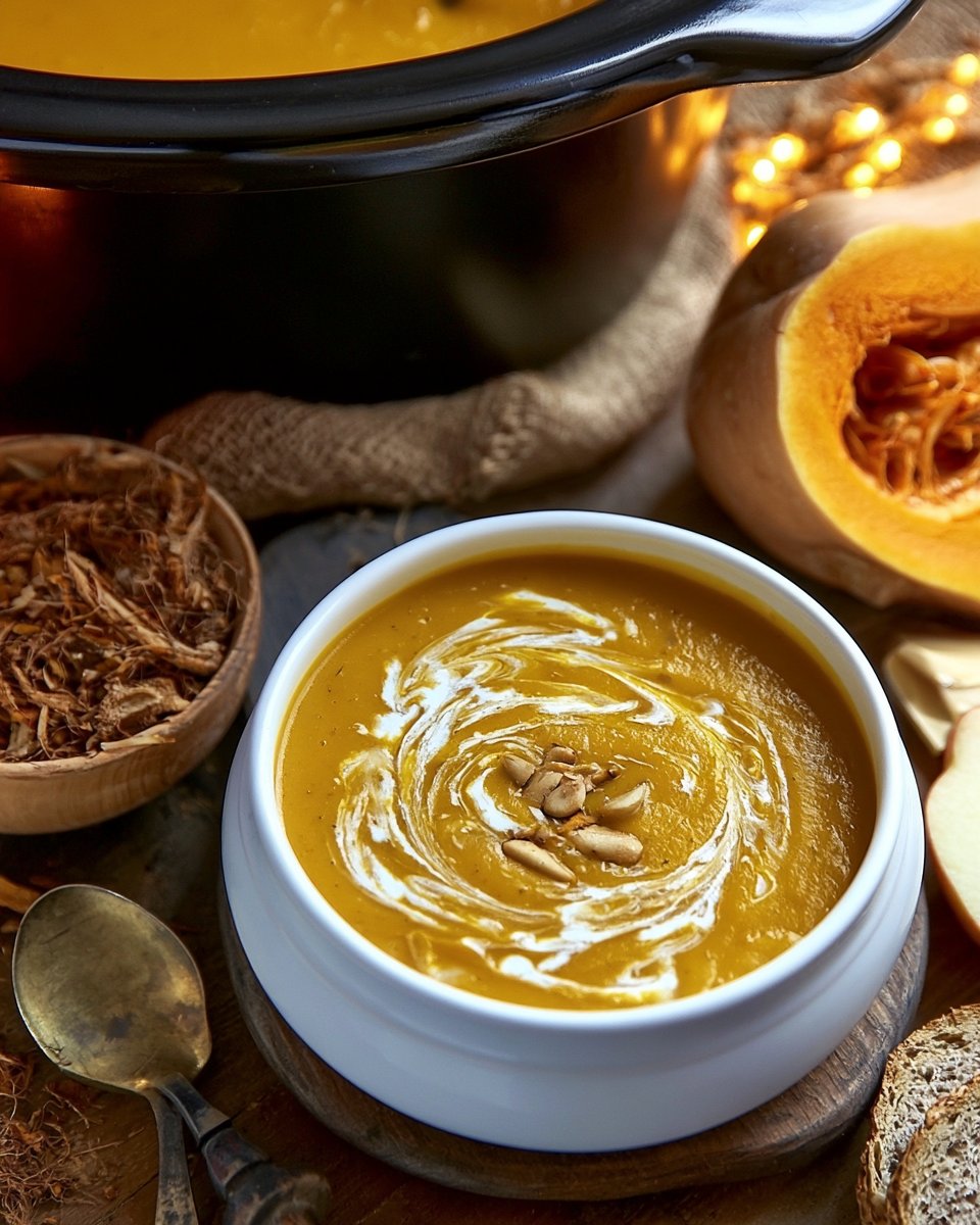Slow Cooker Butternut Squash Soup with Apple