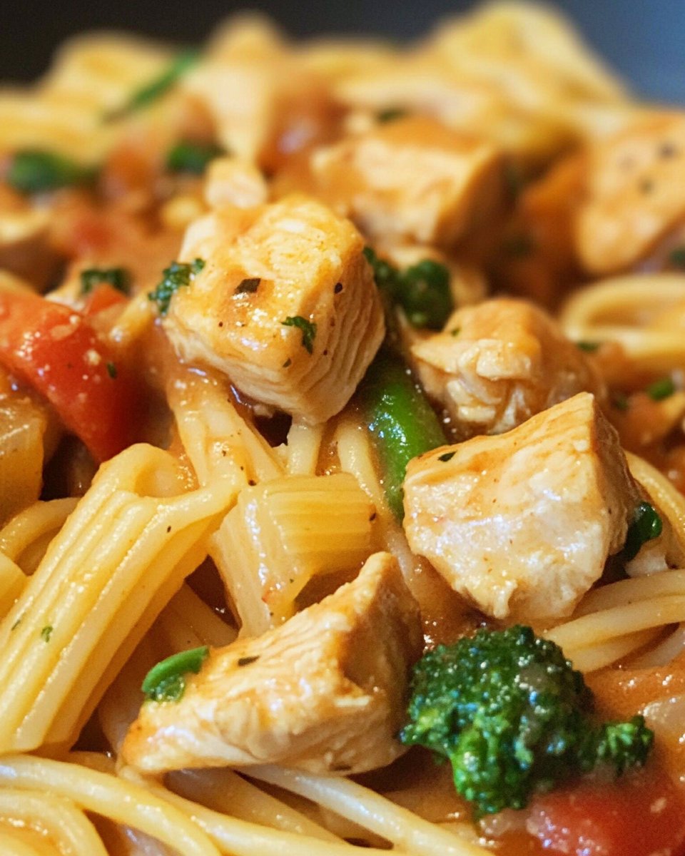 20-Minuten Hähnchen-Gemüse-Pasta
