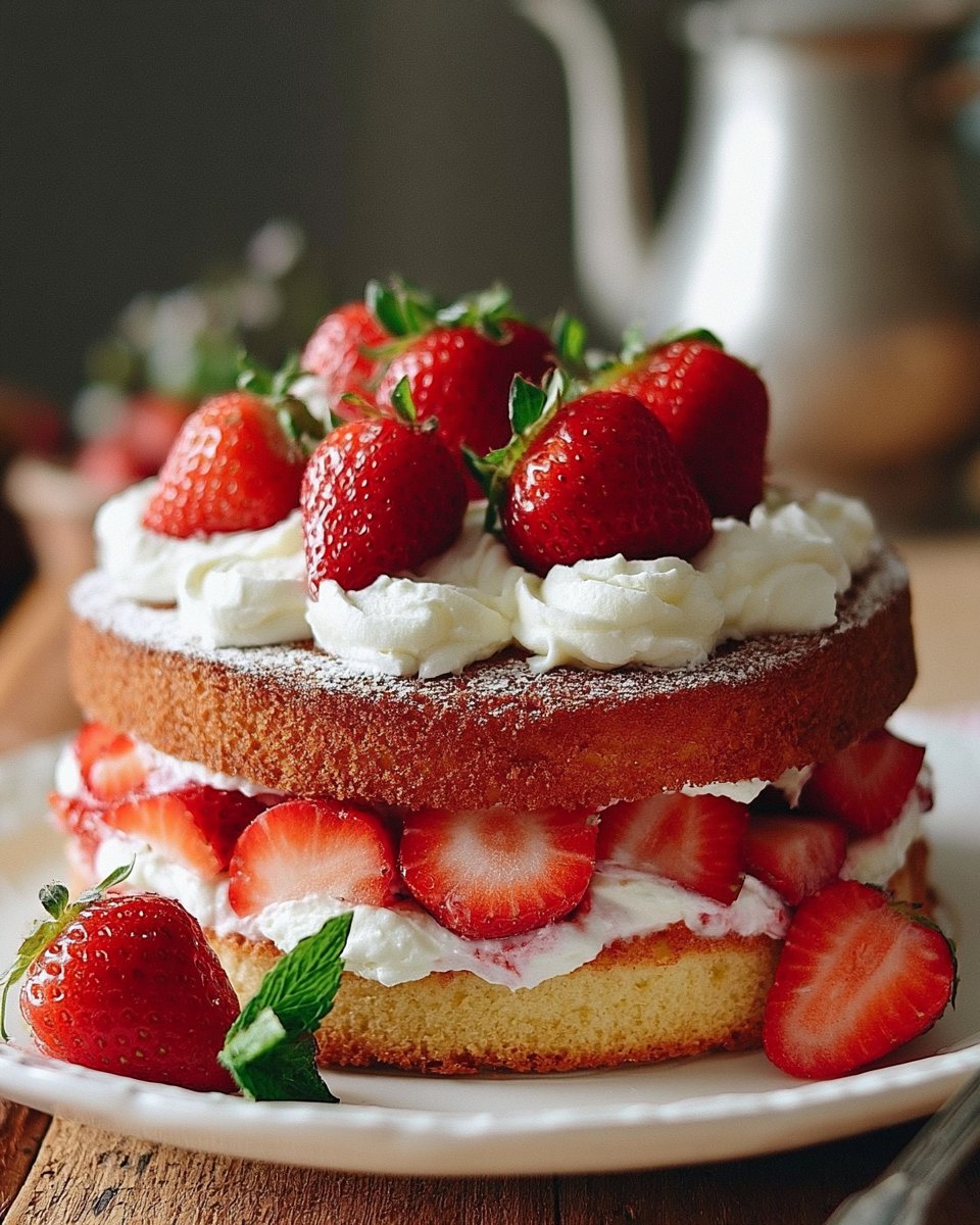 Victoria Sponge Cake with Strawberry Cream