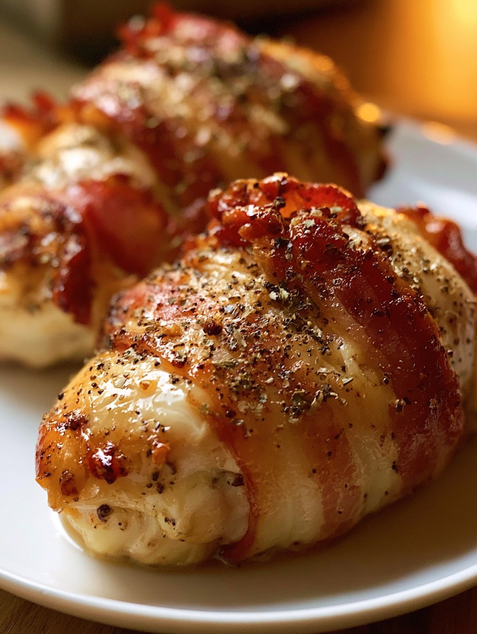 Pollo Relleno Envuelto en Tocino