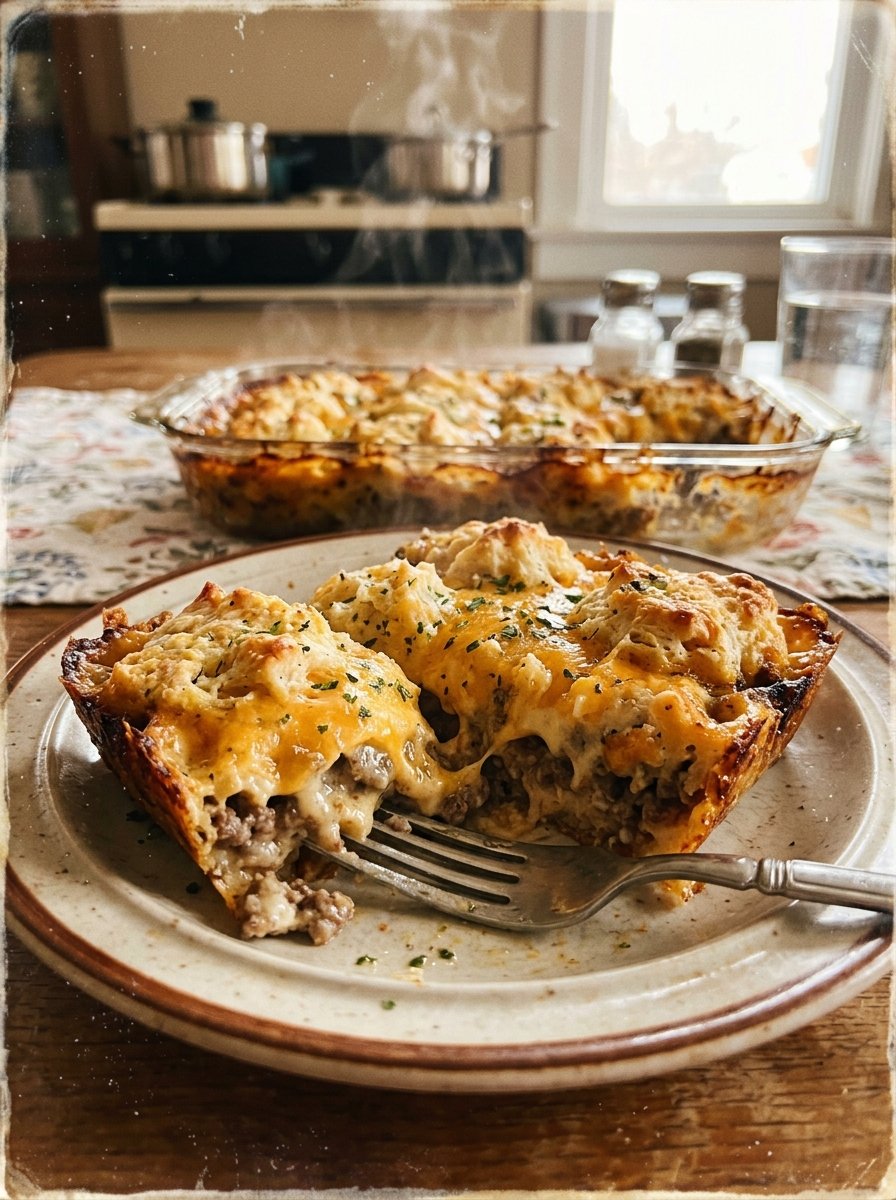 Cheddar Bay Hamburger Casserole Delight