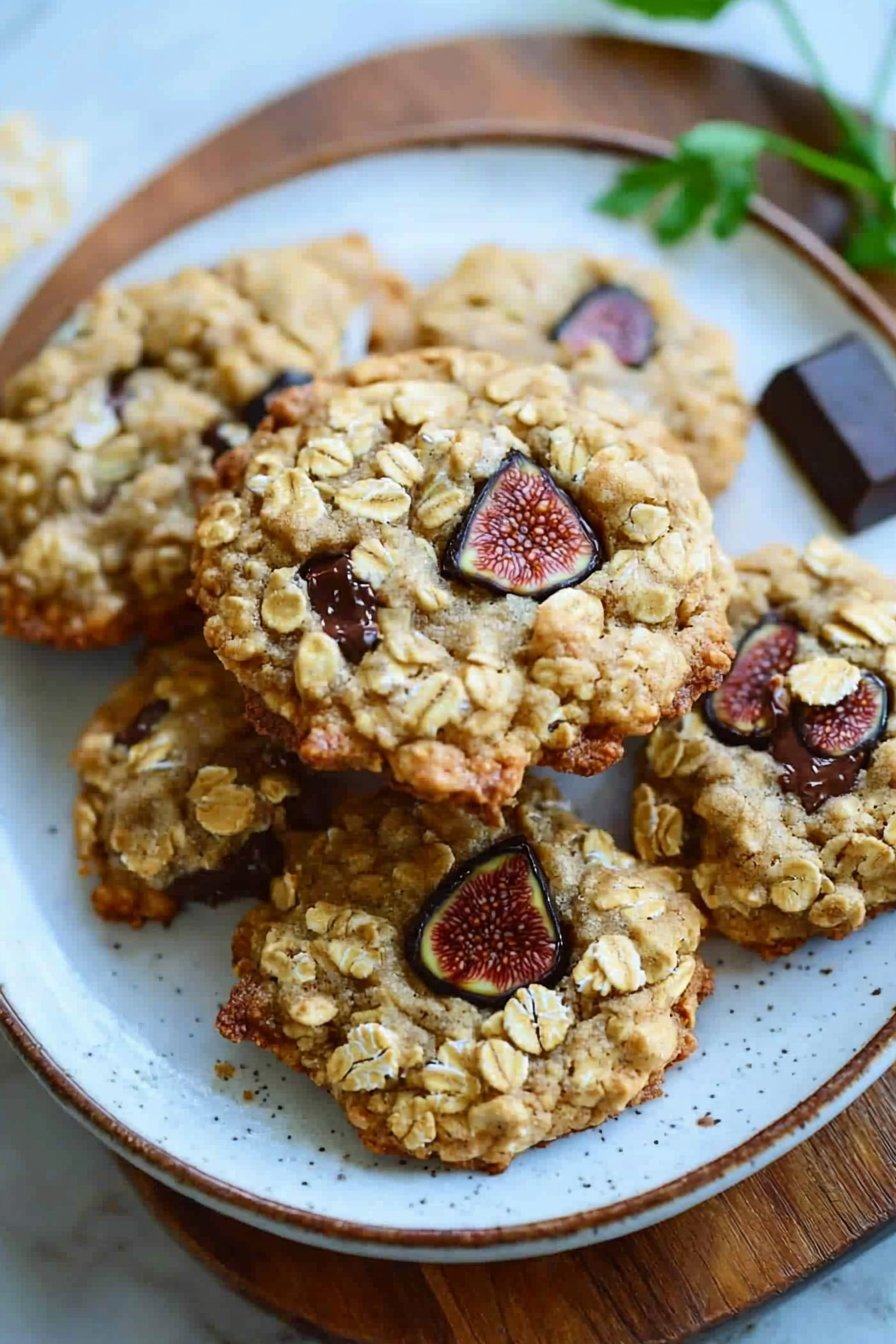 Oatmeal Fig Cookies with Dark Chocolate Chunks