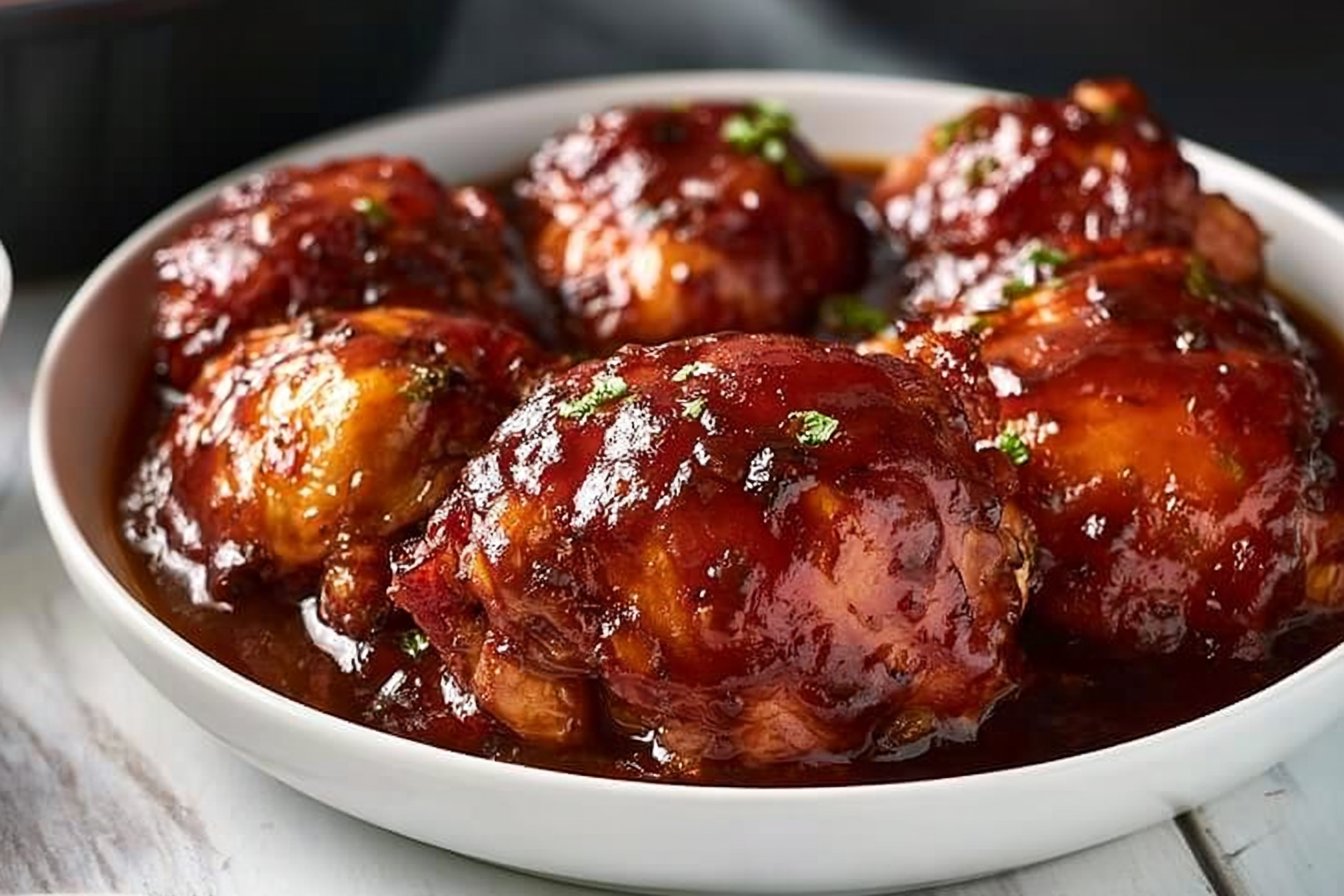 Slow Cooker BBQ Chicken Thighs