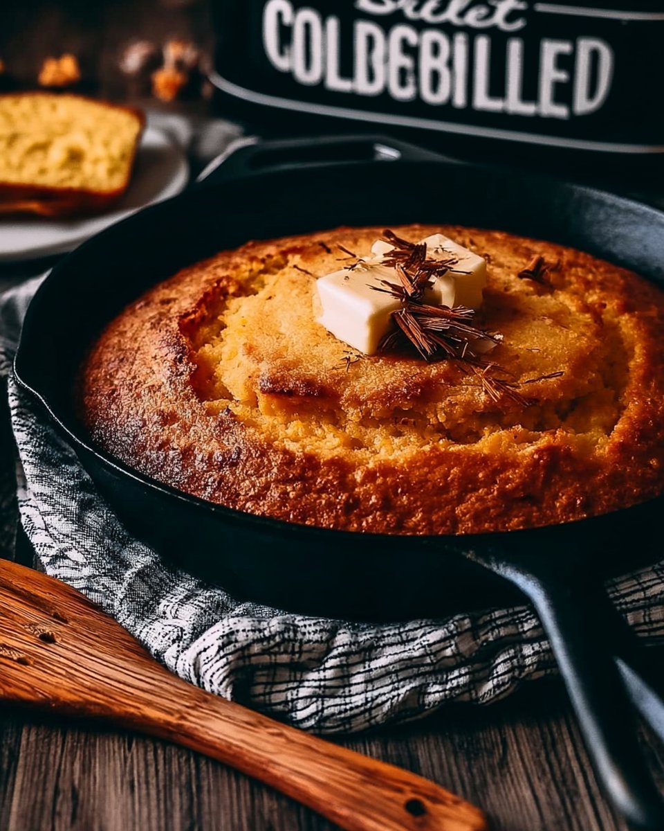 Old-Fashioned Moist and Sweet Skillet Cornbread Recipe