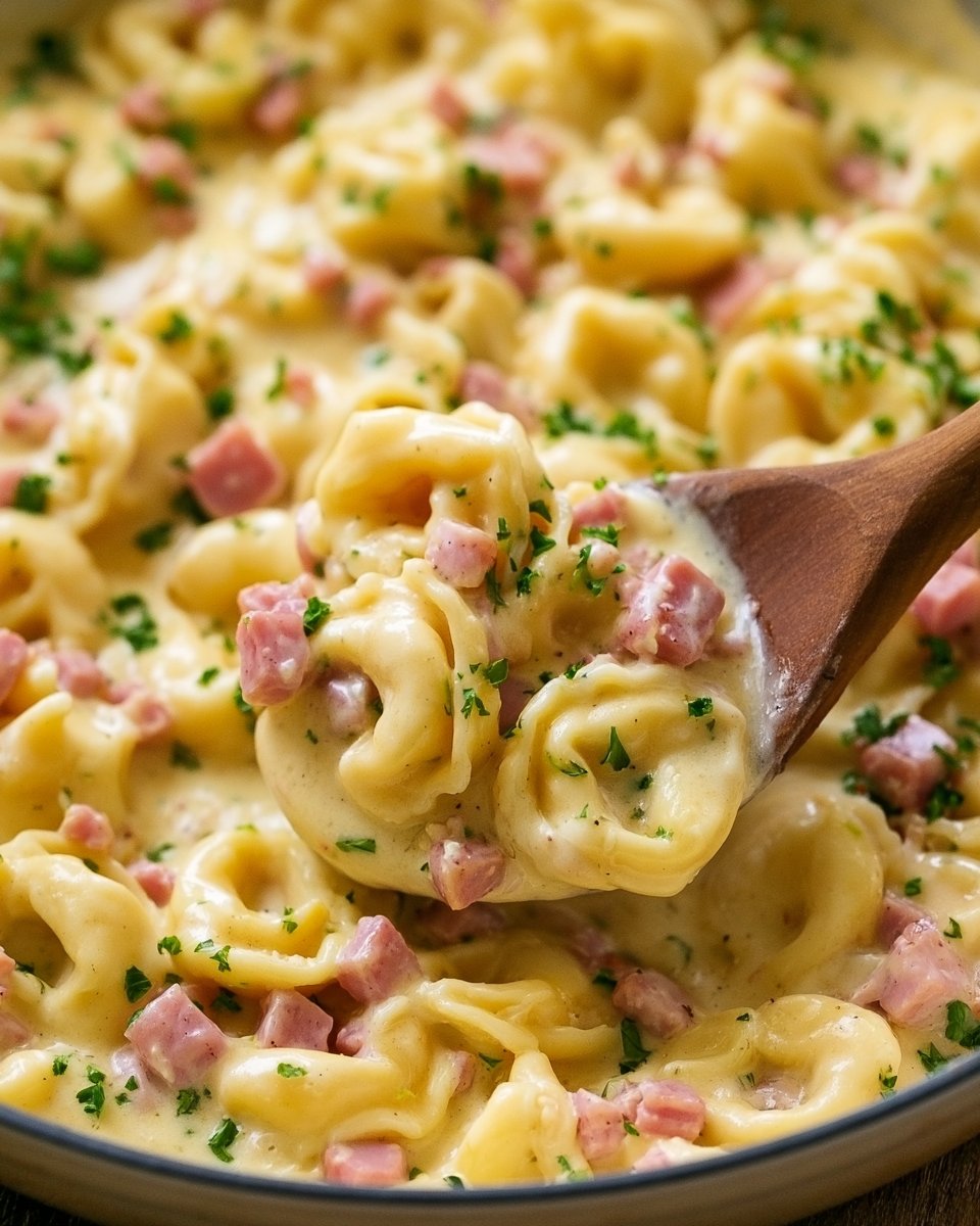 Tortellini with Ham-Cream-Sauce