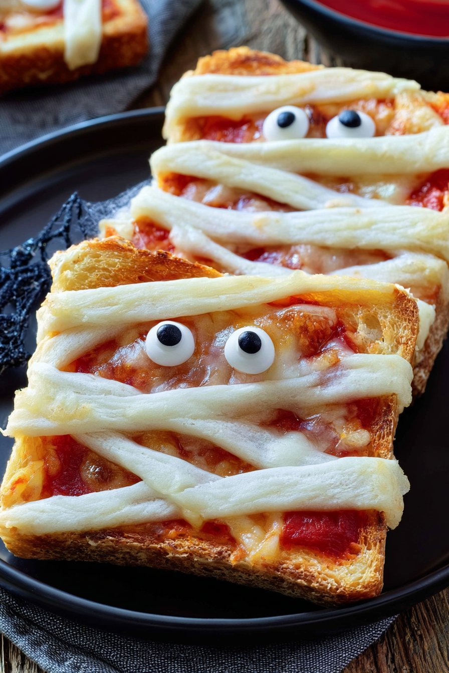 Halloween Mummy Pizza Toast