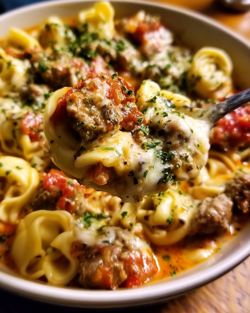 Crock Pot Cheesesteak Tortellini Recipe