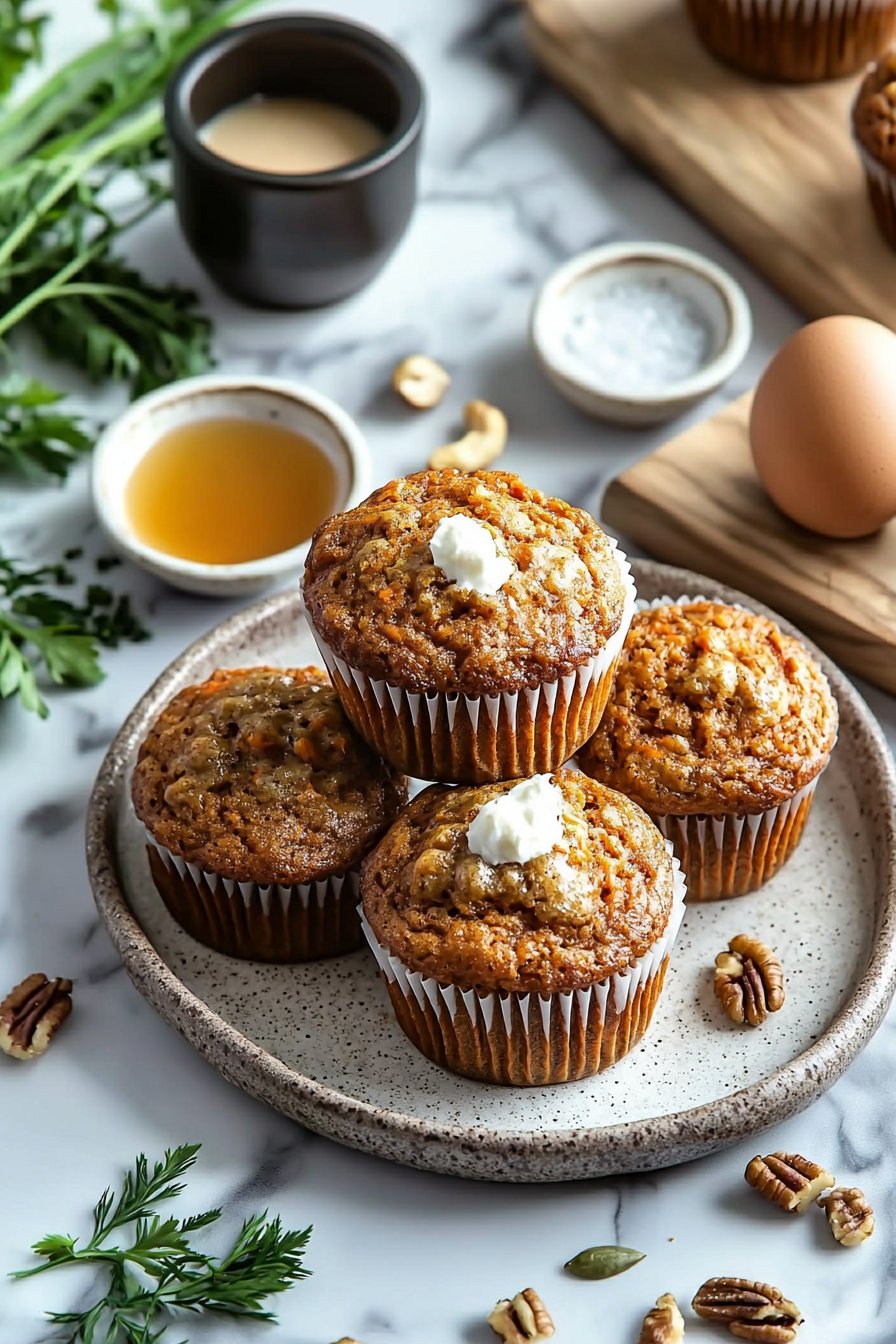 Healthy Carrot Cake Muffins