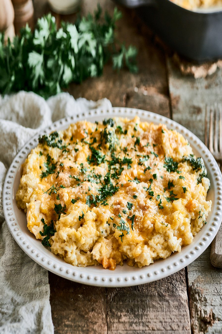 Cheesy Chicken And Rice Casserole