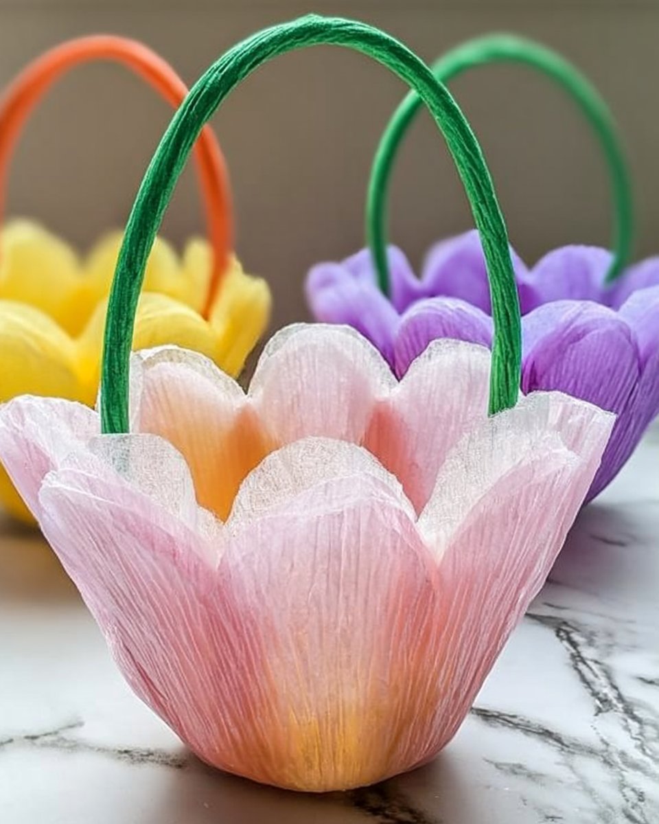 Create Adorable Coffee Filter Easter Baskets - Perfect Spring Craft Idea!