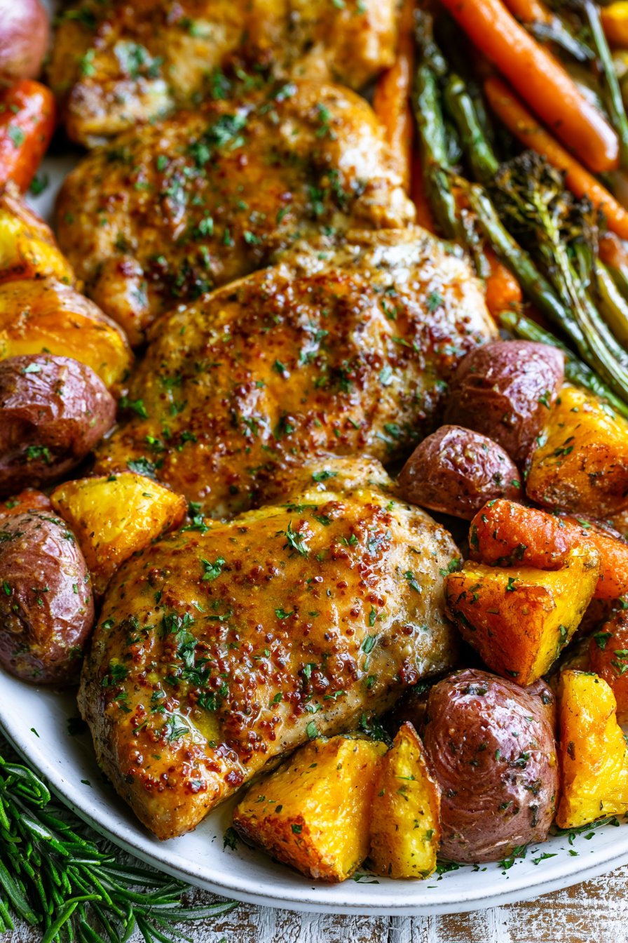 Honey Mustard Sheet Pan Chicken and Vegetables