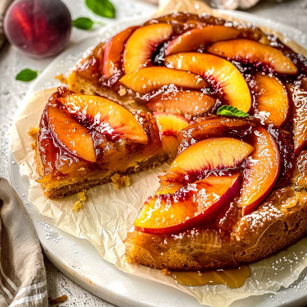 Bourbon Peach Upside Down Cake
