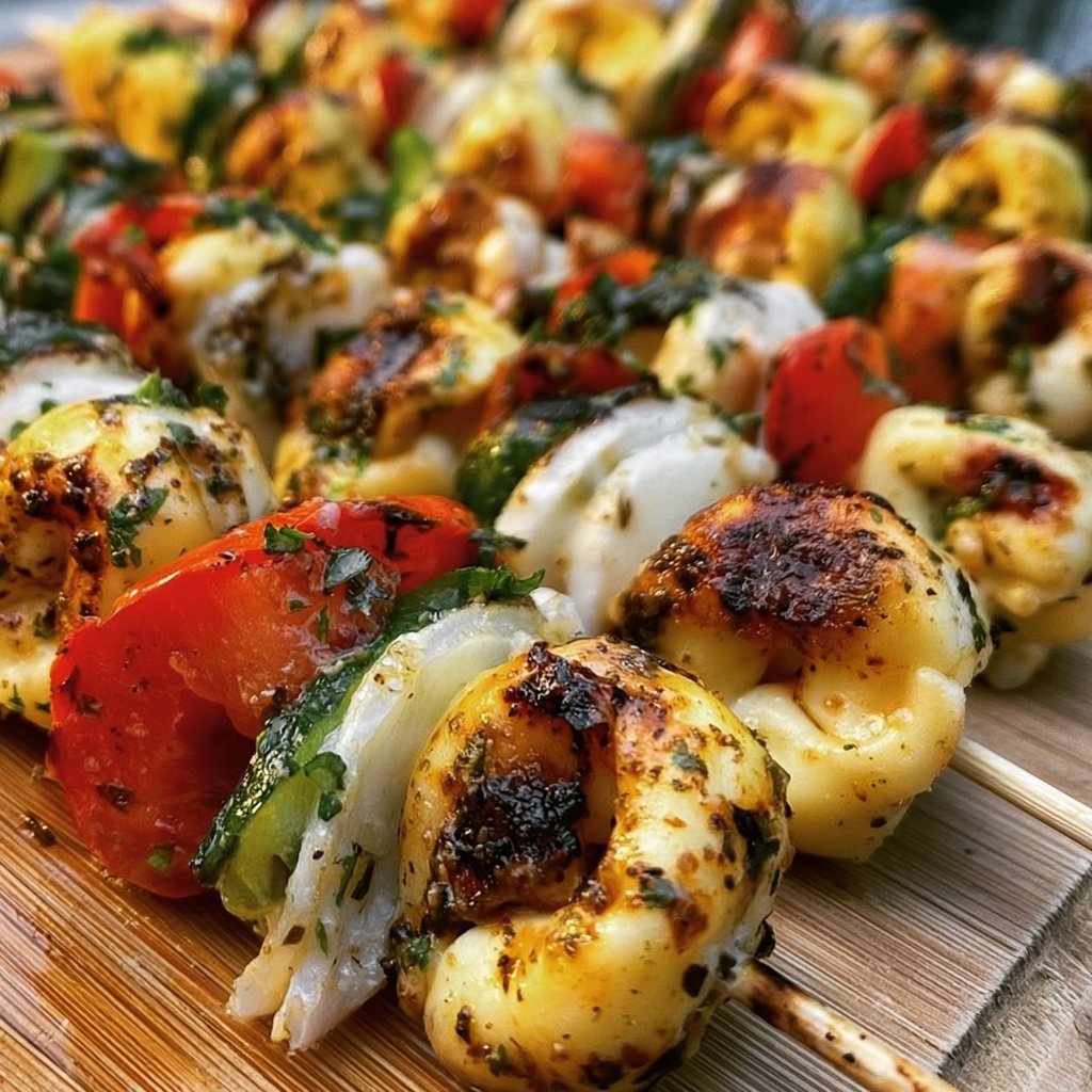 Gegrillte Tortellini-Spieße