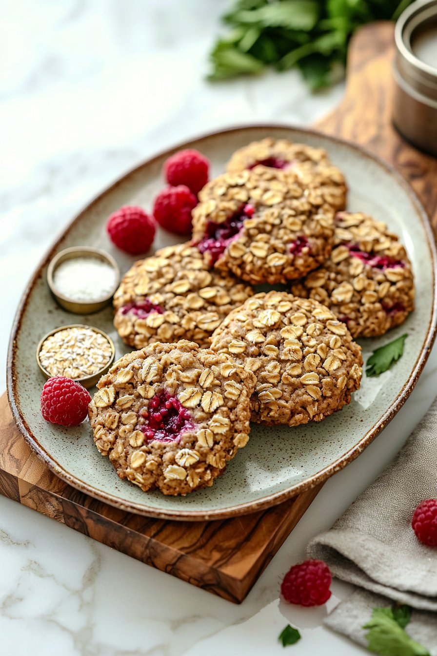 Healthy Raspberry Oatmeal Cookies