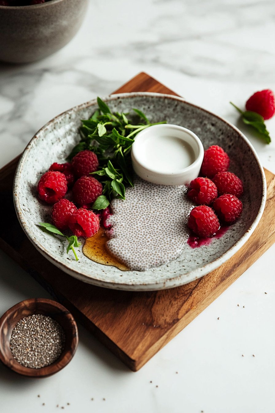 Vegan Raspberry Chia Pudding