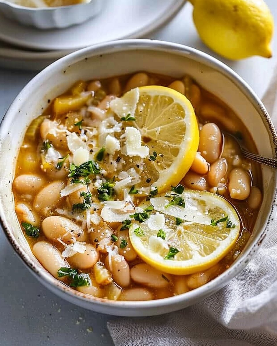Brothy White Beans with Parmesan & Lemon