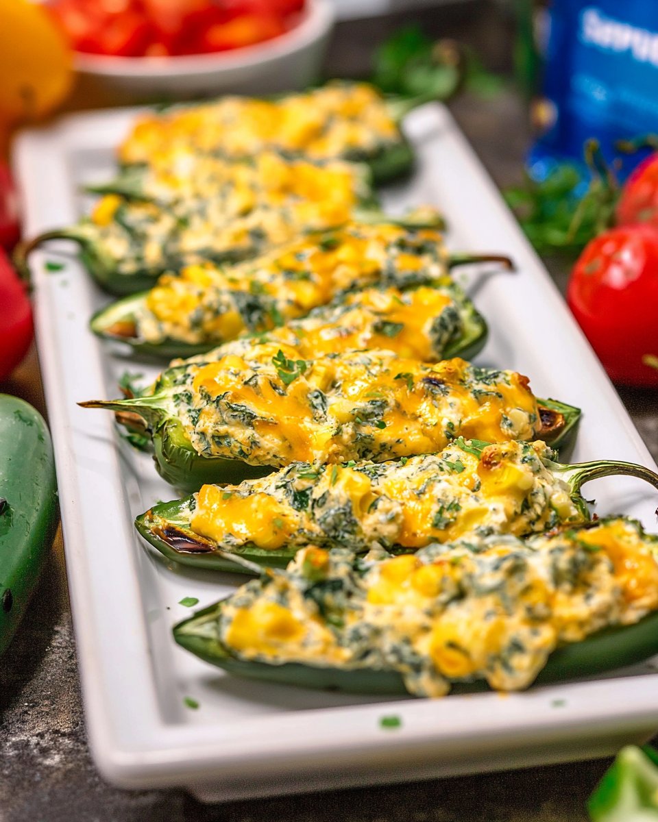 Grilled Spinach Dip Stuffed Jalapenos